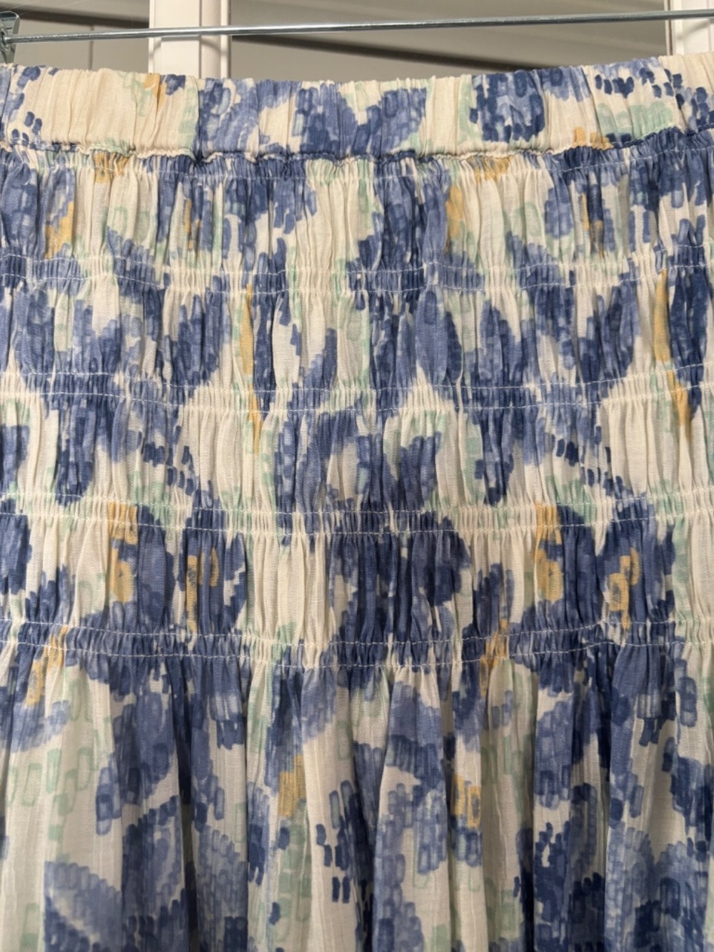 Ana blue white and yellow midi skirt.  Size medium. - Picture 2 of 2